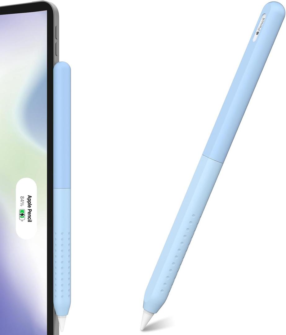 NIUTRENDZ Gradient Blue Silicone Protective Cover for Apple Pencil 2nd Generation, Pencil Case with Detachable Design & Wireless Charging Compatibility