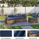 Aoxun 11pcs Patio Cushion Covers Replacement, Waterproof Outdoor Furniture Cushion Covers with Zipper and Non-Slip Bottom, Patio Sofa Couch 3 Sizes for Patio Sectional, Covers Only (Navy)