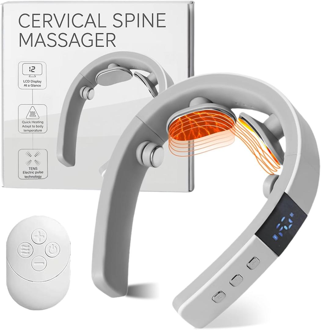 Neck Massager with Heat, Neck Massager for Pain Relief Deep Tissue, Multiple Mode Adjustment, Portable and Suitable for Travel and Home