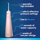 Waterpik Cordless Pulse 3100 Rechargeable Portable Water Flosser for Teeth, Gums, Braces Care and Travel with 2 Flossing Tips, Waterproof for Shower Use, ADA Accepted, WF-20 Pink 