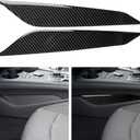 NVCNX Real Carbon Fiber Compatible with Audi B9 A4 S4 2017-2025 / A5 S5 RS5 2018-2025 2019 2020 2021 2022 2023 2024 Car Center Console Sides Panel Trim Cover Sticker Decal Interior Accessories 2PCs