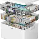 CTIME 3-Tier Medicine Organizer - Portable Medicine Cabinet with Handle
Multipurpose Medical Box, Pill Organizer, Empty First Aid Kit for Home