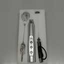 YUSWKO Rechargeable Milk Frother Handheld with 3 Heads, Silver Coffee Electric Whisk Drink Foam Mixer, Mini Hand Stirrer with 3 Speeds Adjustable for Latte, Cappuccino, Hot Chocolate, Egg