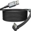 USB to USB C Cable 10ft, 60W USB A to USB C Fast Charging Cable, Right Angle USB C Cord Nylon Braided for iPhone 16/15, iPad Pro, Samsung Galaxy S21/S22/S23/S24, Note 20 10, Pixel 8, Nintendo etc.