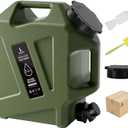 3.2GAL Camping Water Jug, Portable Water Storage Container with Spigot, Leak-Proof Lid & Dual Handles, Outdoor Water Tank for Camping, RV, Emergency Preparedness