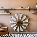 Vintage Galvanized Metal Windmill Wall Decor,Iron, 36 Inch
