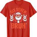 67 Meme 6 7 Funny Santa Christmas Six Seven Bruh T-Shirt XL