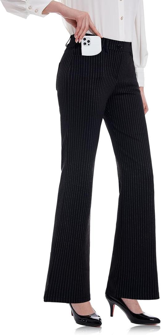 Tapata Women's 28''/30''/32''/34'' Stretchy Bootcut Dress Pants with Pockets Tall, Petite, Regular for Office Work Business (Black, XL)