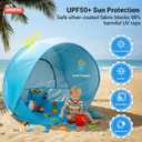 Baby Beach Tent, Easy Pop Up Baby Tent with UPF 50+ Sun Protection, 32.7 x 28.5 x 30.7 inches