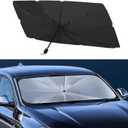 Car Windshield Sun Shade Umbrella, Foldable UV Rays Protector & Heat Block Reflector Retractable Front Window Sun Shades Umbrella Shield (57 * 29.5inch, Large)