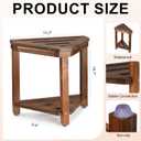 Acacia Wood Shower Stool for Shaving Legs, Shower Foot Rest with Storage Shelf for Inside Small Shower Spaces, Waterproof Shower Foot Stool for Inside Shower, Corner Bath Shower Bench