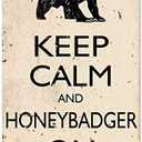 Retro Honey Badger Metal Tin Signs 8x12 Inch Decorative Poster Plate for Coffee House Bar Pub Kitchen Beer Funny Wall Decor