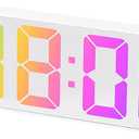 LED Digital Wall Clock - Multi-Color Jumbo Big Number Display, Plug-in/Battery Dual Power Supply, Gift for Home Kitchen Classroom Restaurant Seniors (Color : E)