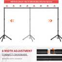 10x6.5 FT Backdrop Stand for Parties, Adjustable Photo Backdrop Stand Kit with Carrying Bag, Portable Background Stand Backdrop for Wedding, Photoshoot, and Photo Studio