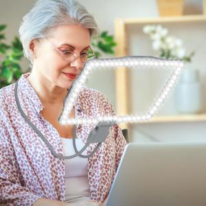 Large Hands Free Magnifying Glass with Light 50 Ultra-Bright LEDs Neck Magnifying Glass with Light Horizontal and Vertical Viewing with Flexible Gooseneck for Reading Sewing Repair Seniors Beading