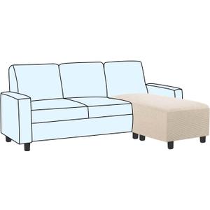 H.VERSAILTEX Ottoman and Sofa Seat Cushion Combined Cover Slipcover Rectangle Sofa Slipcover Fit Length 56'-75' Suitable for L Shaped Seat Cushion Cover or Chaise Part Cover Stretch Thick - Natural
