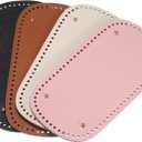 uxcell Leather Bag Bottom Shaper, 4Pcs DIY PU Purse Shaper Bag Bottom with Hole 11.8 x 5.9 Inch for Purse DIY Bag Making Accessories - Multicolor (Brown,Pink,Beige,Black)