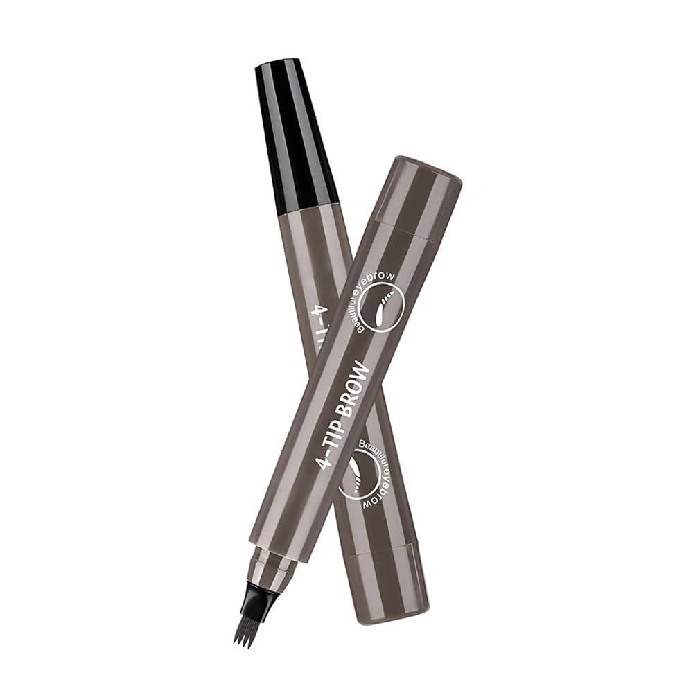 Eyebrow Pen, Waterproof Microblading Eyebrow Pencil, 4 Tip Precise Eye Brow Makeup Pen for Women to Effortlessly Create Hair Like Natural Brows, Non Dry Out and Last All Day (Dark Brown)