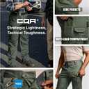 CQR Men's Utility Flex Cargo Pants, Classic-Fit Casual Stretch Work Pants, Water Resistant Lightweight Tactical Hiking Pants (Green)
