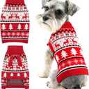 BAOBICUTE Christmas Dog Sweaters for Small Medium Large Dogs Girl Boy Knit Turtleneck Double Dog Sweater Clothes Winter Thick Warm Pet Puppy Outfit Snowflake Pattern for Holiday Christmas