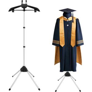 Adjustable T Shirt Display Adult for Vendors, 32-63 inch T Shirt Display Stand, Portable Hanging Black Metal Clothes Display, Hanger Rack for Clothing Dress Garment Coat Retail