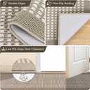 Ileading Hallway Runner Rug 2'x10' Heavy-Duty Durable Entryway Floor Mat with Non Slip Rubber Backing for Busy Traffic Extended Indoor Doormat Machine Washable Beige Kitchen Throw Rug for Corridor