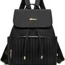 Mini Backpack Purse for Women, Small Nylon Backpacks Purse Ladies Backpacks Women Cute Mini Travel Daily College Bag (Black)
