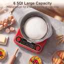 Electric Dough Maker with Ferment Function, 6.5QT Stand Dough Mixer, Dough Kneading Machine with 304 Stainless Steel Bowl, Removable Lid & Knob Control, Ideal for Bread, Pizza, Pasta - Empire Red