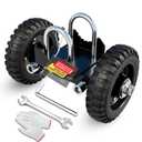 Rolling Gate 6inch Rubber Wheel Carrier for Driveway Chain Link Fence Metal Tube Gates and Rolling/Sliding Gates(1packBlack)