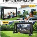 Inflatable Projector Screen, 30FT Blow Up Movie Screen Outdoor Projector, Easy Set Up One-Piece Design Front & Rear Projection with Air Blower for Outside Backyard Family Movie Night Pool Party