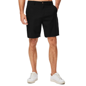 JMIERR Mens Casual 8" Cotton Linen Shorts - Button Waist Summer Beach Shorts with Pockets size 36