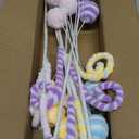 JOICEE 8 Pcs Pastel Christmas Tree Picks, Marcon Lollipop Candy Ball Woolen Curly Picks Ornaments Xmas Tree Topper Branches for Holiday Home Decorations