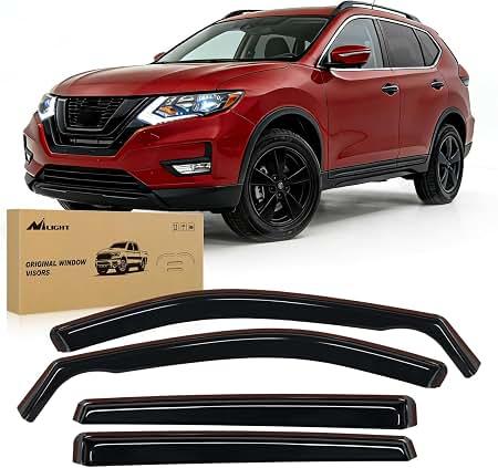 4PCS in Channel Rain Guards for 2014-2020 Nissan Rogue S SV SL, Durable Window Visors Wind Deflectors, Vent Shades Shield, 2014 2015 2016 2017 2018 2019 2020