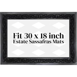 Evergreen Rubber Estate Sassafras Door Mat Tray | Fits 18 x 30 Doormat Inserts | 38 x 26 Tray | Non-Slip Backing Front Door Entryway | Indoor and Outdoor Entrance