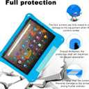 Fire HD 10 Tablet Case for Kids (2021/2023 Release, 11th/13th Generation), Oqddqo Amazon Kindle 10 Plus Case, Specially Strengthened Four-Corner Double-Layer Shock with Bracket(Blue) | for Kids, 2021/2023 Release, 11th/13th Generation, Four-Corner, Double-Layer Shock