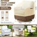 Outdoor Swivel Lounge Chair Cover, Waterproof Heavy Duty Patio Chair Cover, (33" W x 35" D x 38.5" H) Patio Garden Porch Furniture Cover for Swivel Chair - 2 Pack