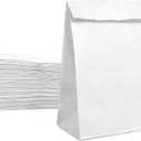 Paper Lunch Bags 50 Count Large White Lunch Bags Kraft White Paper Bags 8LB White Lunch Sacks Strong for Small Business