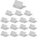 Urban Deco Table Card Holder Metal Place Card Holders Steel Card Holders for Photos, Food Signs, Memo Notes, Weddings, Restaurants, Birthday (Silver 16PK)