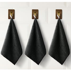 3-Pack Microfiber Towels for Car 15"x11" Ultra Absorbent Cleaning Cloth, Non-Scratch & Streak-Free for Cars, Trucks, Motorcycles Black