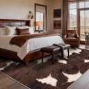 YIHOUSE 8‘x10' Washable Cowhide Rug, Cow Print Area Rug for Living Room