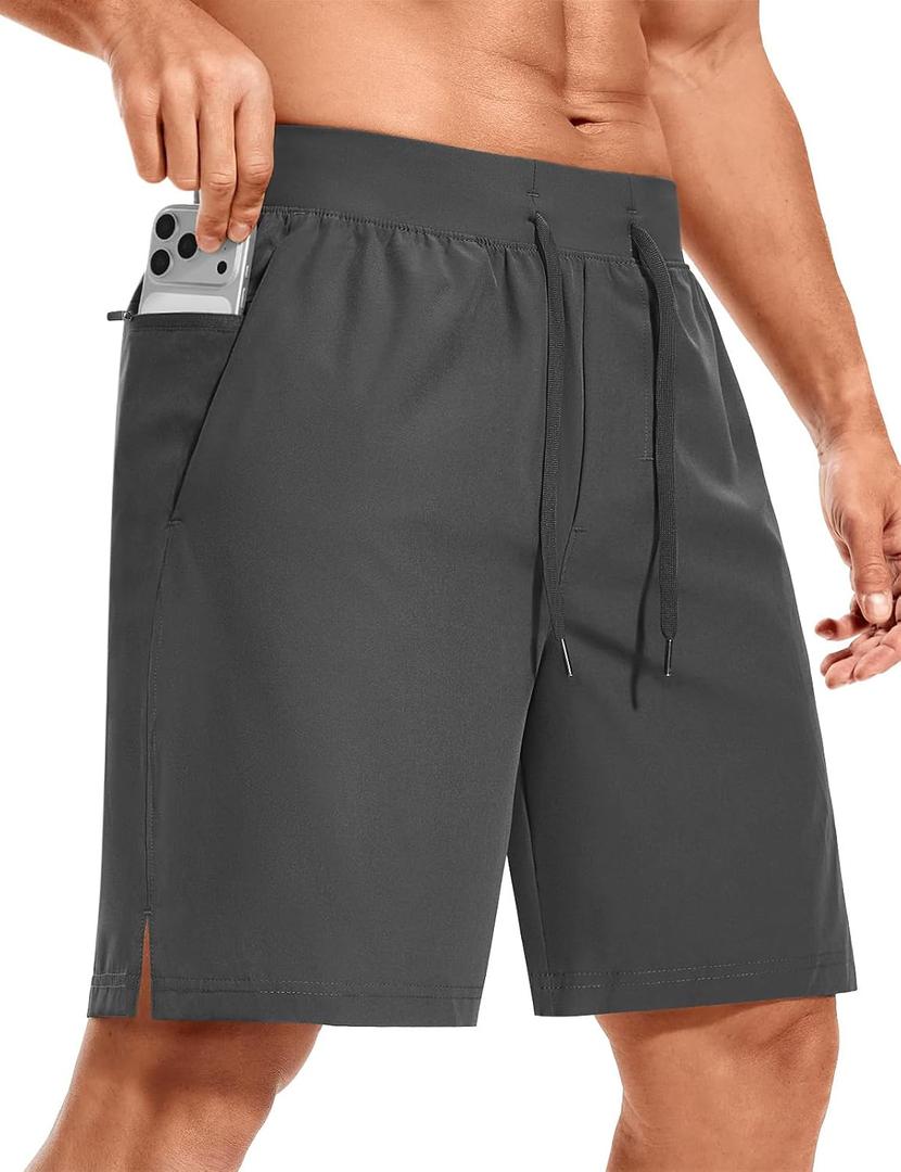 ASPO Men's Workout Shorts Quick Dry Athletic Running Short with Zipper Pockets Lightweight 7" for Gym Basketball (XL)