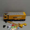 1:14 Scale RC Dump Truck, 4WD 2.4Ghz RC Truck with Trailer, 12CH RC Construction Vehicle with Light and Sound, Four-Wheel Steering, RC Toy Car for Boy Girl Birthday Gift