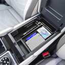 Center Console Organizer Tray Compatible with Nissan Pathfinder 2022 2023 2024 2025 Interior Accessories Pathfinder Insert Middle Armrest Storage Glove Box Divider, Black