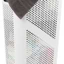 Mind Reader 60L Slim Laundry Hamper, Clothes Basket, Lid, Ventilated, Plastic, 17.25"L x 13.75"W x 23.5"H, White