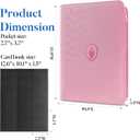 Premium Zip Card Binder, Fabmaker 9 Pocket Trading Card Binder, PU Cover Zipper Card Collection Album, Sturdy 360 Side-Loading Card Folder Holder for Game & Sports Cards, Pink (9 Pocket - 13.9" x 10.5")