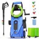 Commowner Electric Pressure Washer 5000 PSI 4.0 GPM Power Washers Electric Powered with 33ft Hose Reel, 4 Nozzle and Foam Cannon, Powerwashers Cleaner Machine for Home, Cars, Patio, Blue
