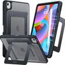 TORRAS for iPad Air 11 inch Case (M3 2025, M2 2024), iPad Air 5th, 4th Generation Case, Ultra Stable Stand, Multiple Adjustable Viewing Angles, Protective Kickstand Cover with Pencil Holder, Black
