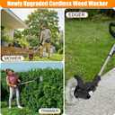 Electric Weed Wacker Eater Battery Powered 3 in 1 Cordless Weed Trimmer 2 21V Battery Operated with 4 Types Blades & Wheels, No-String Grass Trimmer/Lawn Edger/Brush Cutter for Garden Yard