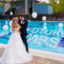 Junkin Bachelorette Pool Floats Bride Party Inflatable Floating Letter Set Bachelorette Decorations Gifts for Pool Beach Party with Adhesive Dots