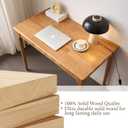 47" Solid Wood Desk with Drawers, Small Writing Desk & Wooden Computer Desk